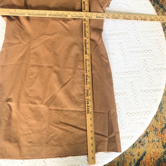Carol Horn Vintage Sheath Linen Blend Dress Sz 10 Petite Brown 90s Minimalist - Picture 6 of 11